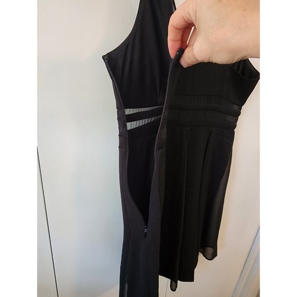 Express Black Sleeveless Cocktail/Homecoming Dress w/ Mesh Inserts | Size 4 - Picture 8 of 9